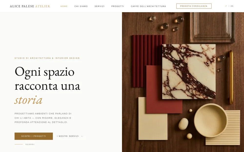 Home page di alicepaleseatelier.it, studio di architettura e interior design a Milano
